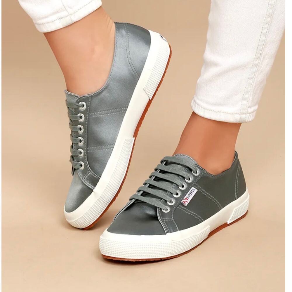Superga 2750 Satin Grey Sneaker Size US 8 EU 38